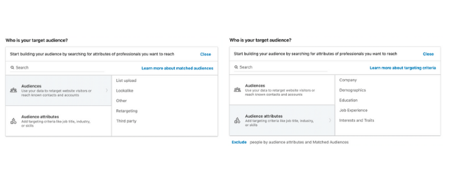 LinkedIn Ad target audience