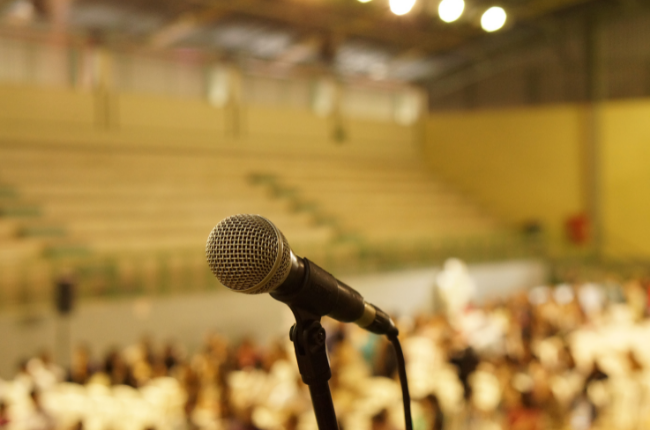 Microphone on stage