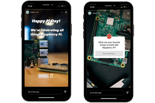 Two screenshots of Oracle Instagram Stories