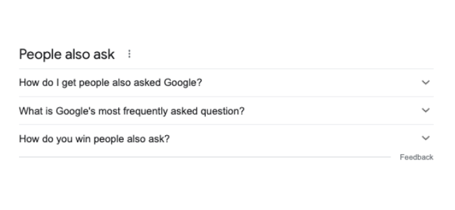 People Always Ask featured snippet on Google