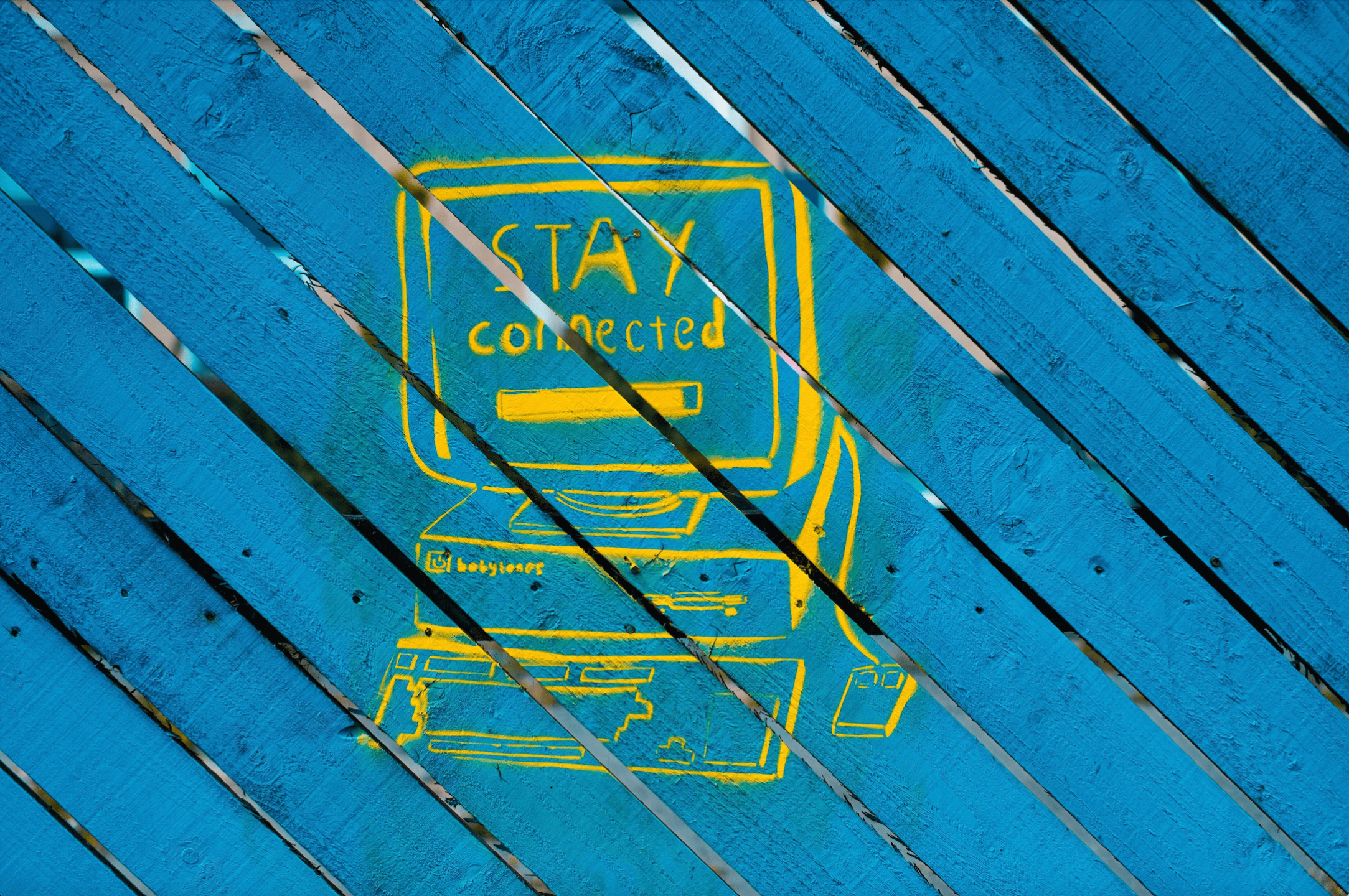 stay connected painted sign