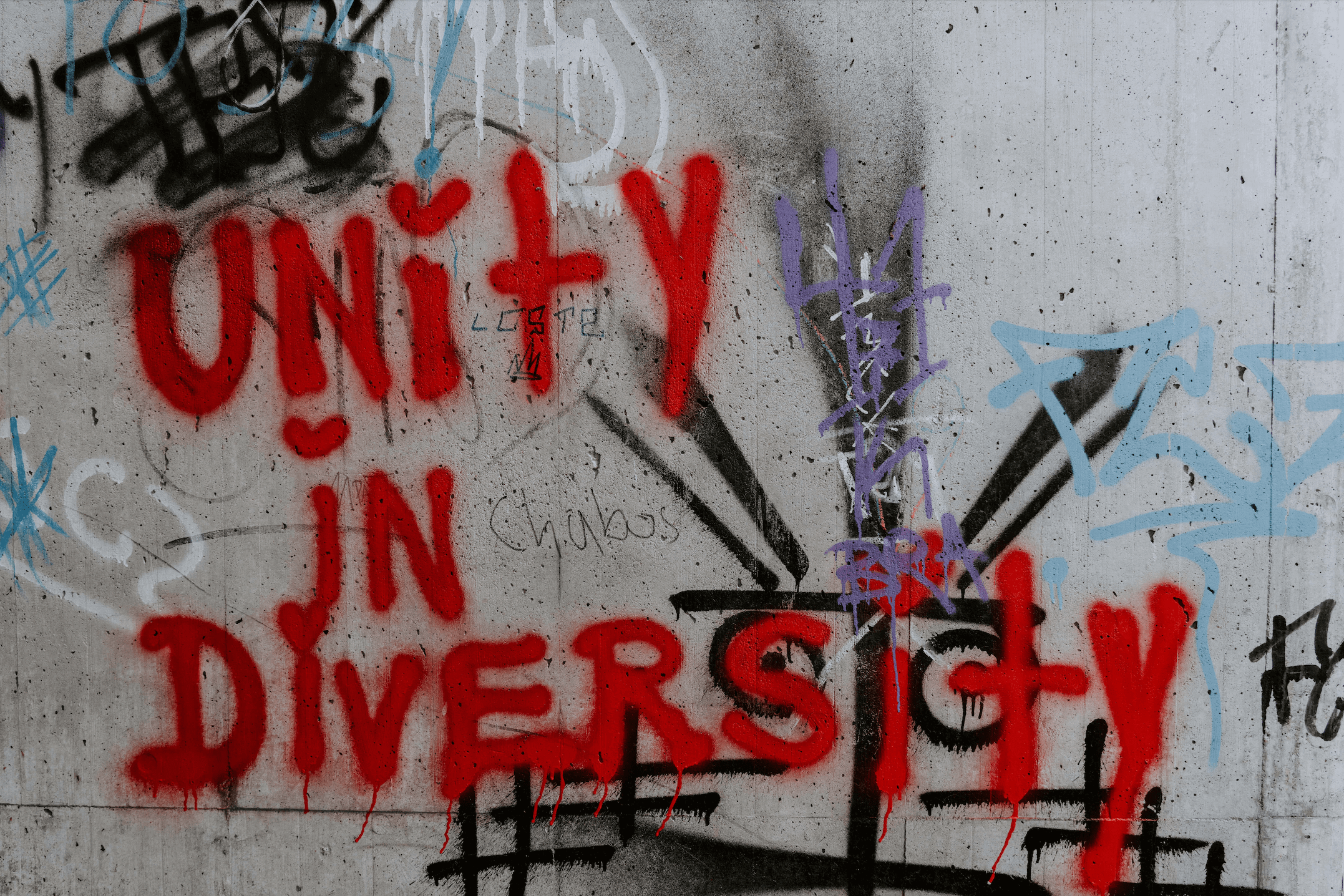 unity in diversity graffiti wall