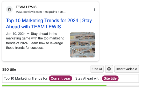 SEO meta title optimization