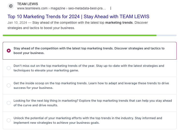 Meta description best practices 2024